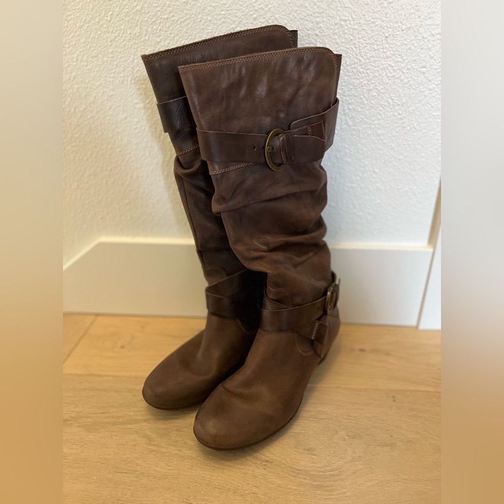 PIKOLINOS Dark Brown Leather Heeled Boots